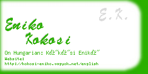 eniko kokosi business card